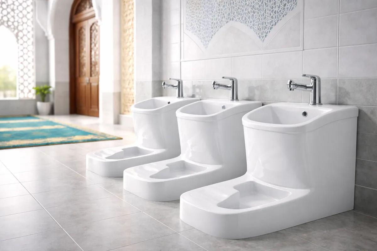 Comment installer des lavabos d'ablutions en céramique antibactérienne dans une mosquée